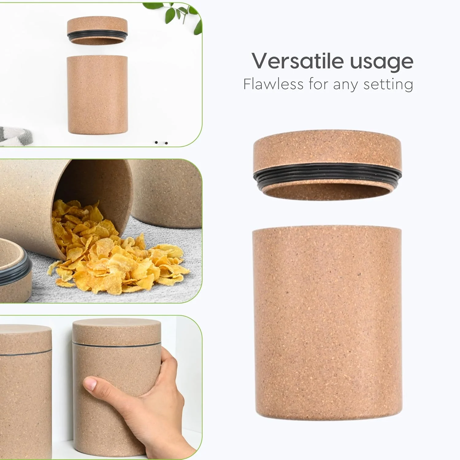 ظرف استوانه ای دوستدار محیط زیست Eha با درب محکم | ست 3 تایی ظروف نگهداری مواد غذایی | قابل استفاده در مایکروویو | ساخته شده از پوسته برنج و الیاف بامبو | 700 میلی لیتر | چند رنگ ظرف استوانه ای دوستدار محیط زیست Eha با درب محکم | ست 3 تایی ظروف نگهداری مواد غذایی | قابل استفاده در مایکروویو | ساخته شده از پوسته برنج و الیاف بامبو | 700 میلی لیتر | چند رنگ