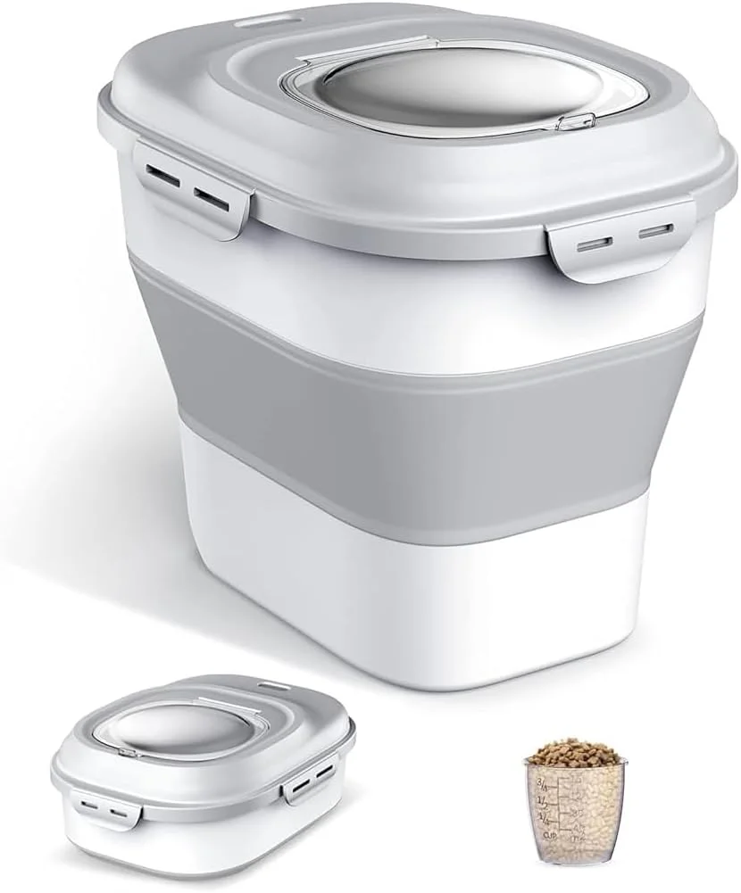 ظرف برنج HASTHIP® (۲۵ کیلوگرمی) ظرف نگهداری برنج دربسته با پیمانه اندازه گیری - مخزن توزیع برنج، سازمان دهنده ضد رطوبت برای غلات، حبوبات و غذای حیوانات خانگی - خاکستری ظرف برنج HASTHIP® (۲۵ کیلوگرمی) ظرف نگهداری برنج دربسته با پیمانه اندازه گیری - مخزن توزیع برنج، سازمان دهنده ضد رطوبت برای غلات، حبوبات و غذای حیوانات خانگی - خاکستری