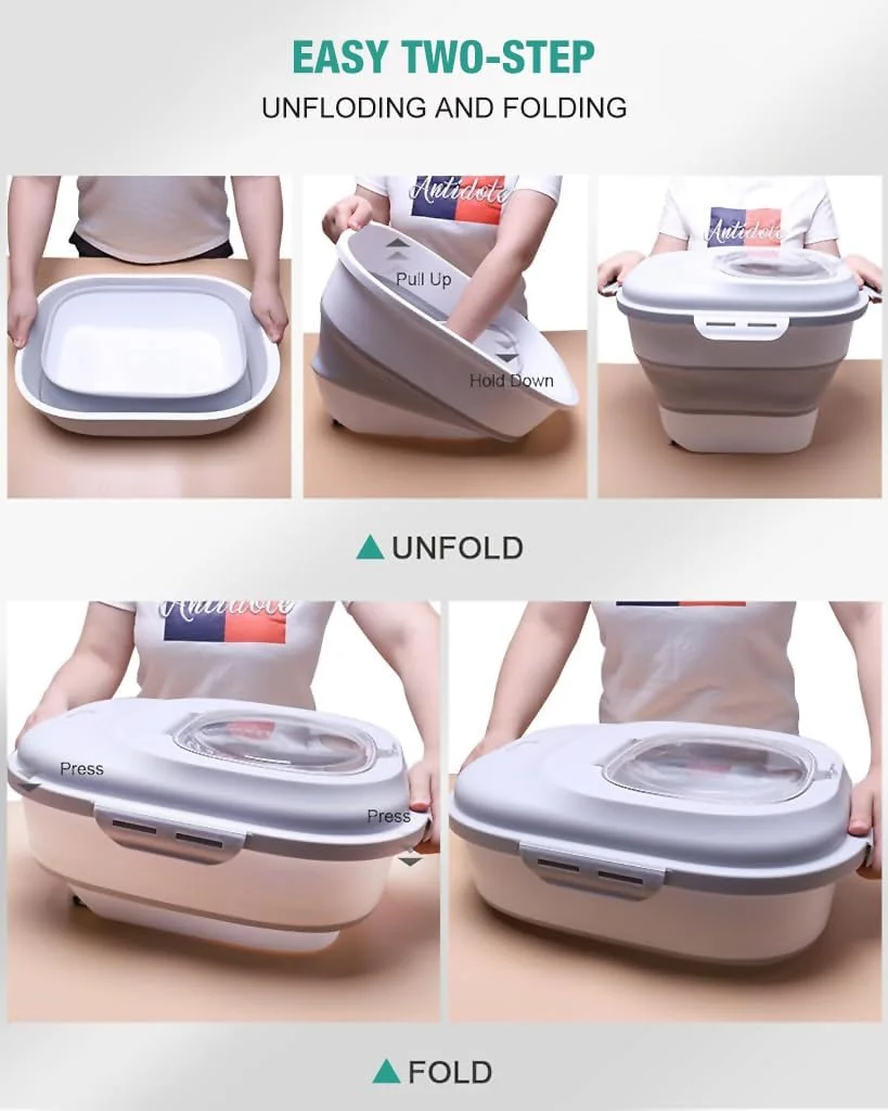 ظرف برنج HASTHIP® (۲۵ کیلوگرمی) ظرف نگهداری برنج دربسته با پیمانه اندازه گیری - مخزن توزیع برنج، سازمان دهنده ضد رطوبت برای غلات، حبوبات و غذای حیوانات خانگی - خاکستری ظرف برنج HASTHIP® (۲۵ کیلوگرمی) ظرف نگهداری برنج دربسته با پیمانه اندازه گیری - مخزن توزیع برنج، سازمان دهنده ضد رطوبت برای غلات، حبوبات و غذای حیوانات خانگی - خاکستری