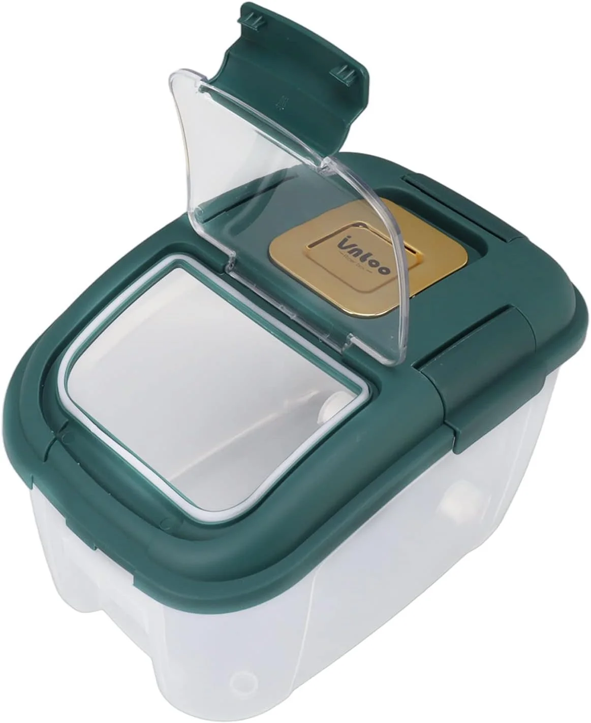 ظرف نگهداری برنج Jiawu، ظرف بزرگ نگهداری غلات با پیمانه و چرخ، ظرف نگهداری برنج، غذای خشک غلات برای خانه، آشپزخانه، انبار، دانه سویا، ذرت (ظرفیت 10 کیلوگرم/22.0 پوند)