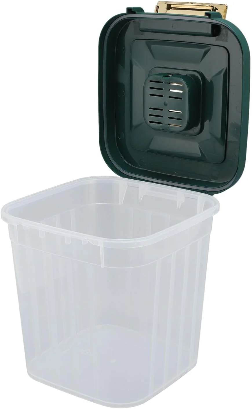 ظرف برنج Jiawu، ظرف نگهداری برنج با طراحی مهر و موم شده، سطل ذخیره سازی غلات ضخیم شده، ظرف نگهداری مواد غذایی برای برنج، آرد، سطل نگهداری مواد غذایی با درب، پیمانه اندازه گیری، اسکوپ