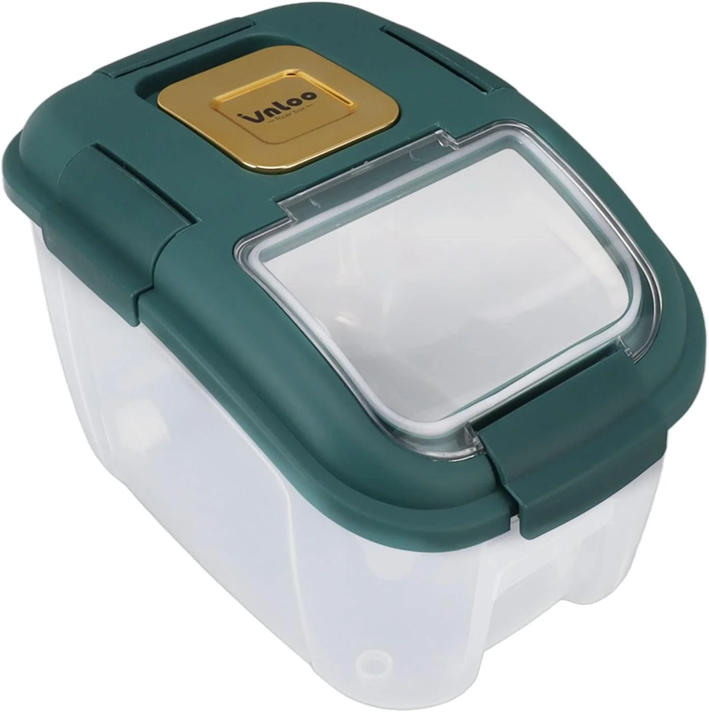 ظرف نگهداری برنج Jiawu، ظرف بزرگ نگهداری غلات با پیمانه و چرخ، ظرف نگهداری برنج، غذای خشک غلات برای خانه، آشپزخانه، انبار، دانه سویا، ذرت (ظرفیت 10 کیلوگرم/22.0 پوند)