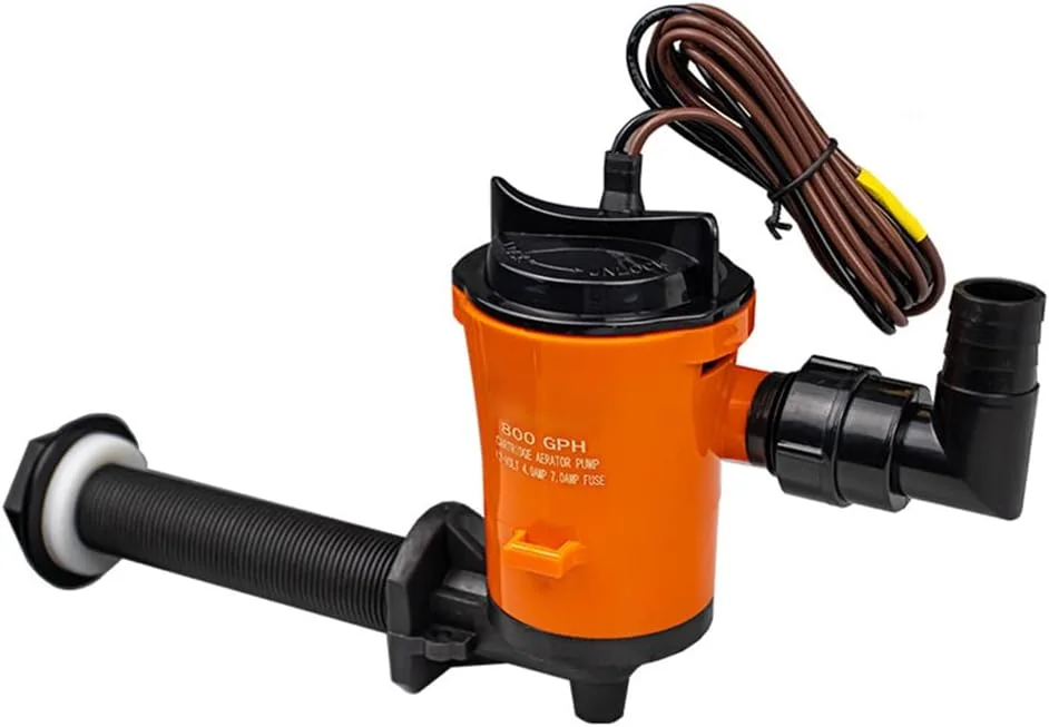 پمپ زنده نگهدارنده ماهی WQV 12V 800 GPH، پمپ هوادهی طعمه زنده، پمپ مخزن طعمه قایق، پمپ سیرکولاتور مخزن طعمه غوطه ور