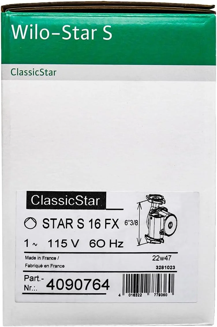 Wilo Star S 16 FX 4090764 - پمپ سیرکولاتور سه سرعته هیدرونیک کف خواب 115 ولت برای سیستم گرمایش از کف و سایر کاربردهای سیستم حلقه بسته Wilo Star S 16 FX 4090764 - پمپ سیرکولاتور سه سرعته هیدرونیک کف خواب 115 ولت برای سیستم گرمایش از کف و سایر کاربردهای سیستم حلقه بسته