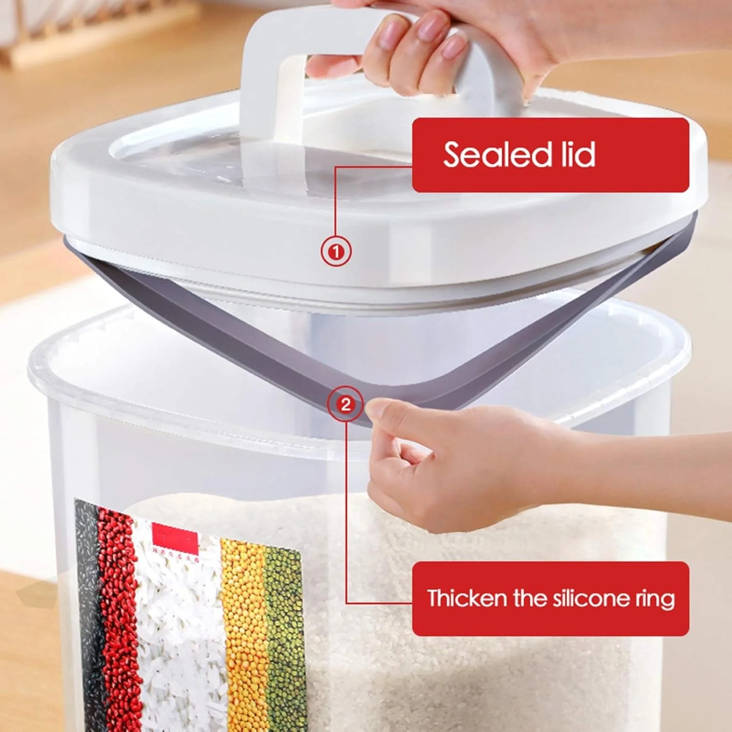 ظرف نگهداری برنج LFYNB، مخزن نگهداری برنج پلاستیکی شفاف، جعبه نگهداری حبوبات قهوه، ظرف نگهداری مواد غذایی آشپزخانه، ظرف درب دار، سطل برنج، ظرف نگهداری برنج برای آشپزخانه ظرف نگهداری برنج LFYNB، مخزن نگهداری برنج پلاستیکی شفاف، جعبه نگهداری حبوبات قهوه، ظرف نگهداری مواد غذایی آشپزخانه، ظرف درب دار، سطل برنج، ظرف نگهداری برنج برای آشپزخانه