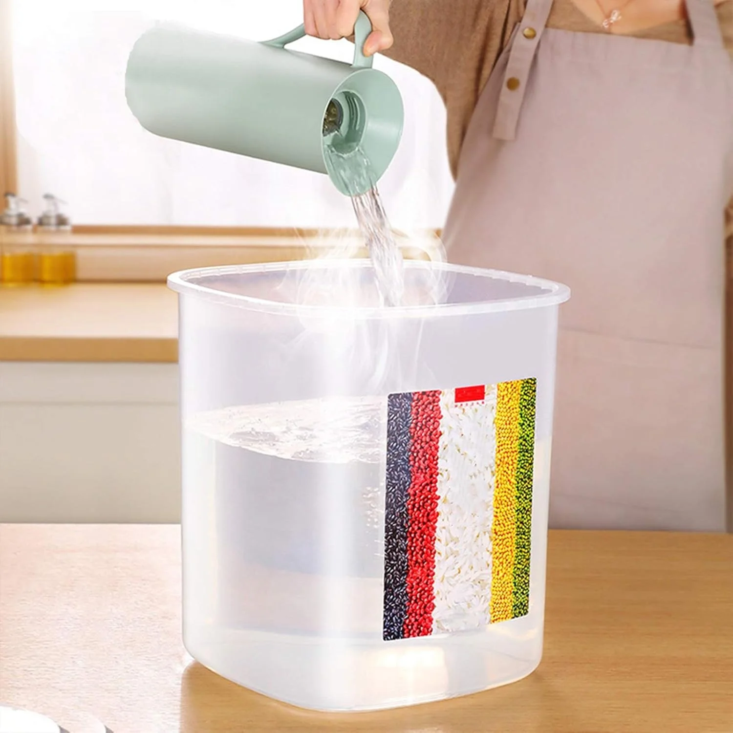 ظرف نگهداری برنج LFYNB، مخزن نگهداری برنج پلاستیکی شفاف، جعبه نگهداری حبوبات قهوه، ظرف نگهداری مواد غذایی آشپزخانه، ظرف درب دار، سطل برنج، ظرف نگهداری برنج برای آشپزخانه ظرف نگهداری برنج LFYNB، مخزن نگهداری برنج پلاستیکی شفاف، جعبه نگهداری حبوبات قهوه، ظرف نگهداری مواد غذایی آشپزخانه، ظرف درب دار، سطل برنج، ظرف نگهداری برنج برای آشپزخانه