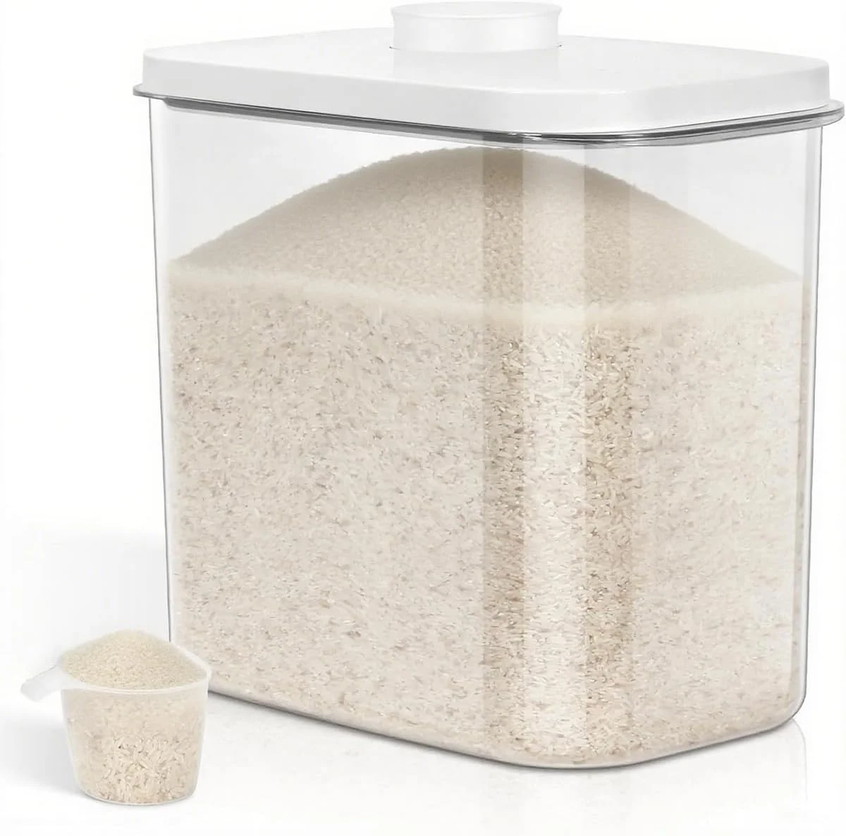 ظرف بزرگ برنج LENND با ظرفیت 10 کیلوگرم و دستگیره های حمل آسان - ظرف 12 لیتری نگهداری آرد با درب بازشو و قلاب آویز برای استفاده تمیزتر، سطل نگهداری مواد غذایی ضد هوا برای سازماندهی آشپزخانه ظرف بزرگ برنج LENND با ظرفیت 10 کیلوگرم و دستگیره های حمل آسان - ظرف 12 لیتری نگهداری آرد با درب بازشو و قلاب آویز برای استفاده تمیزتر، سطل نگهداری مواد غذایی ضد هوا برای سازماندهی آشپزخانه