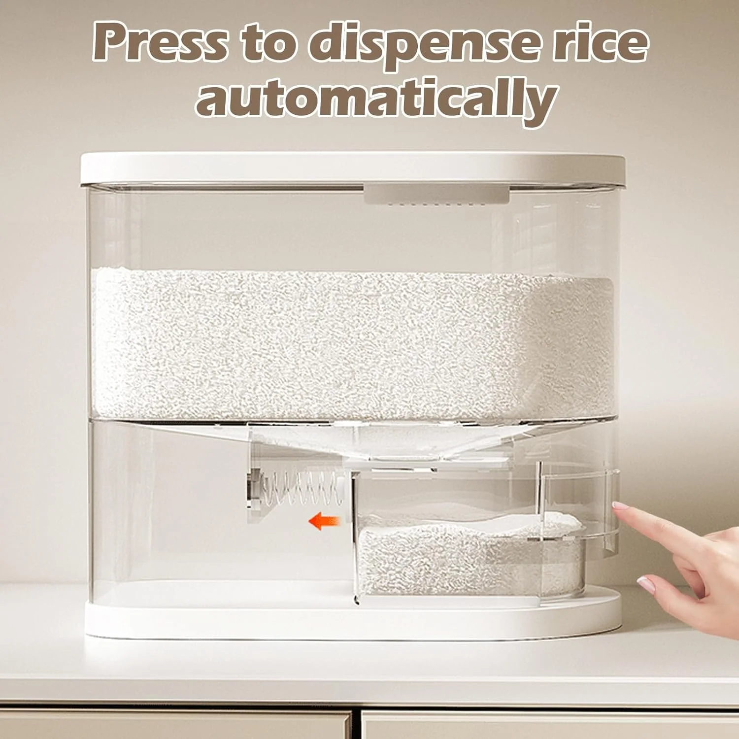 ظرف بزرگ نگهداری برنج 6 کیلویی به همراه پیمانه - ظرف نگهداری حبوبات و غلات ضد رطوبت و هوا برای آشپزخانه، سطل سازمان دهنده مواد غذایی خانگی برای برنج، لوبیا، تنقلات (سفید) ظرف بزرگ نگهداری برنج 6 کیلویی به همراه پیمانه - ظرف نگهداری حبوبات و غلات ضد رطوبت و هوا برای آشپزخانه، سطل سازمان دهنده مواد غذایی خانگی برای برنج، لوبیا، تنقلات (سفید)