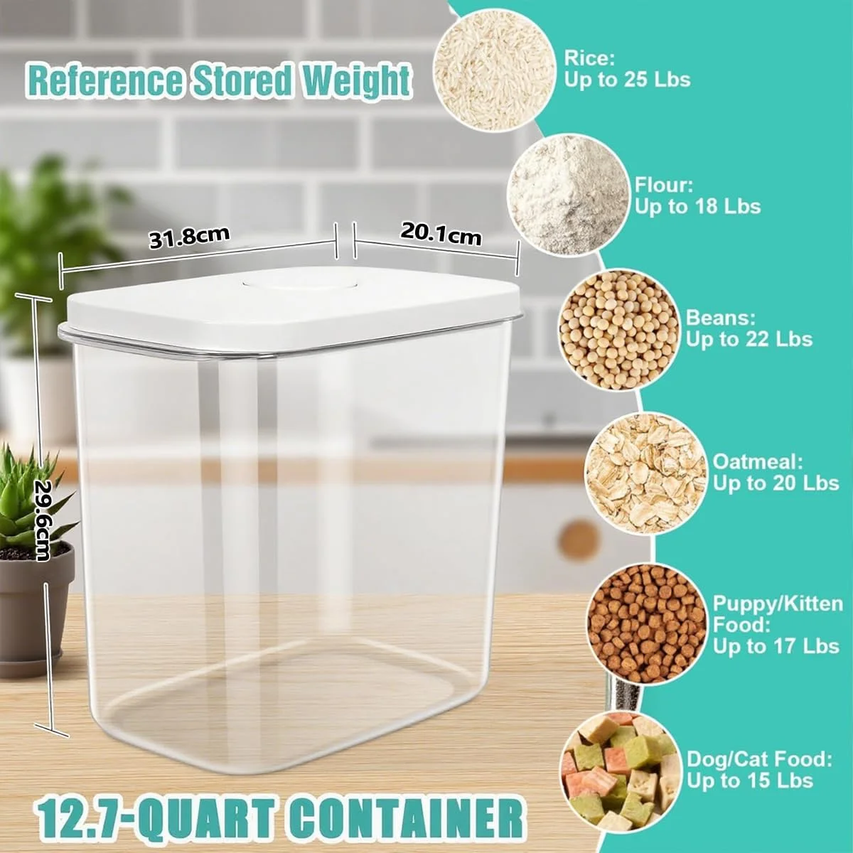 ظرف بزرگ برنج LENND با ظرفیت 10 کیلوگرم و دستگیره های حمل آسان - ظرف 12 لیتری نگهداری آرد با درب بازشو و قلاب آویز برای استفاده تمیزتر، سطل نگهداری مواد غذایی ضد هوا برای سازماندهی آشپزخانه ظرف بزرگ برنج LENND با ظرفیت 10 کیلوگرم و دستگیره های حمل آسان - ظرف 12 لیتری نگهداری آرد با درب بازشو و قلاب آویز برای استفاده تمیزتر، سطل نگهداری مواد غذایی ضد هوا برای سازماندهی آشپزخانه