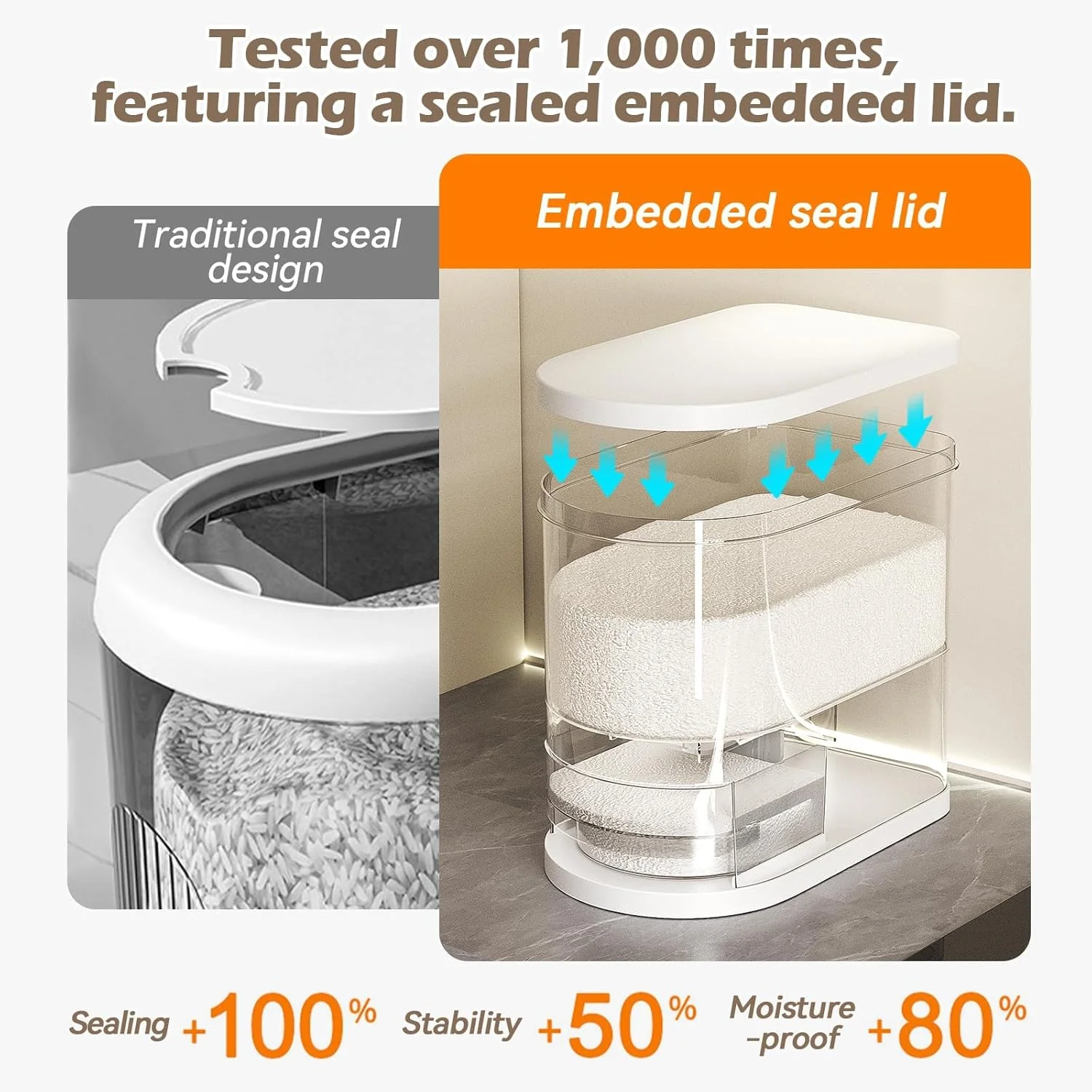 ظرف بزرگ نگهداری برنج 6 کیلویی به همراه پیمانه - ظرف نگهداری حبوبات و غلات ضد رطوبت و هوا برای آشپزخانه، سطل سازمان دهنده مواد غذایی خانگی برای برنج، لوبیا، تنقلات (سفید) ظرف بزرگ نگهداری برنج 6 کیلویی به همراه پیمانه - ظرف نگهداری حبوبات و غلات ضد رطوبت و هوا برای آشپزخانه، سطل سازمان دهنده مواد غذایی خانگی برای برنج، لوبیا، تنقلات (سفید)