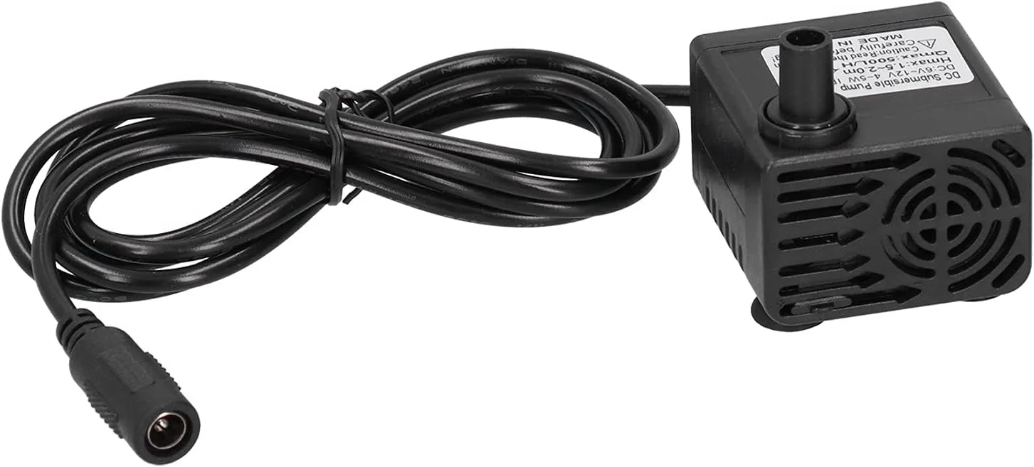 پمپ شناور بدون برس کم صدا برای آکواریوم و گردش آب - ارتفاع 1.2 متر، نرخ 500 لیتر در ساعت، توان 12 ولت 5 وات