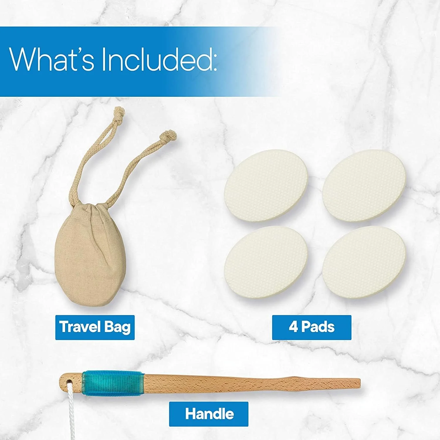 لوسیون اپلیکاتور بلند Angju به طول 45 سانتی متر با 4 پد - دسته بلند برای دسترسی آسان و استفاده شخصی از شستشوی بدن - برس دوش برای مردان و زنان