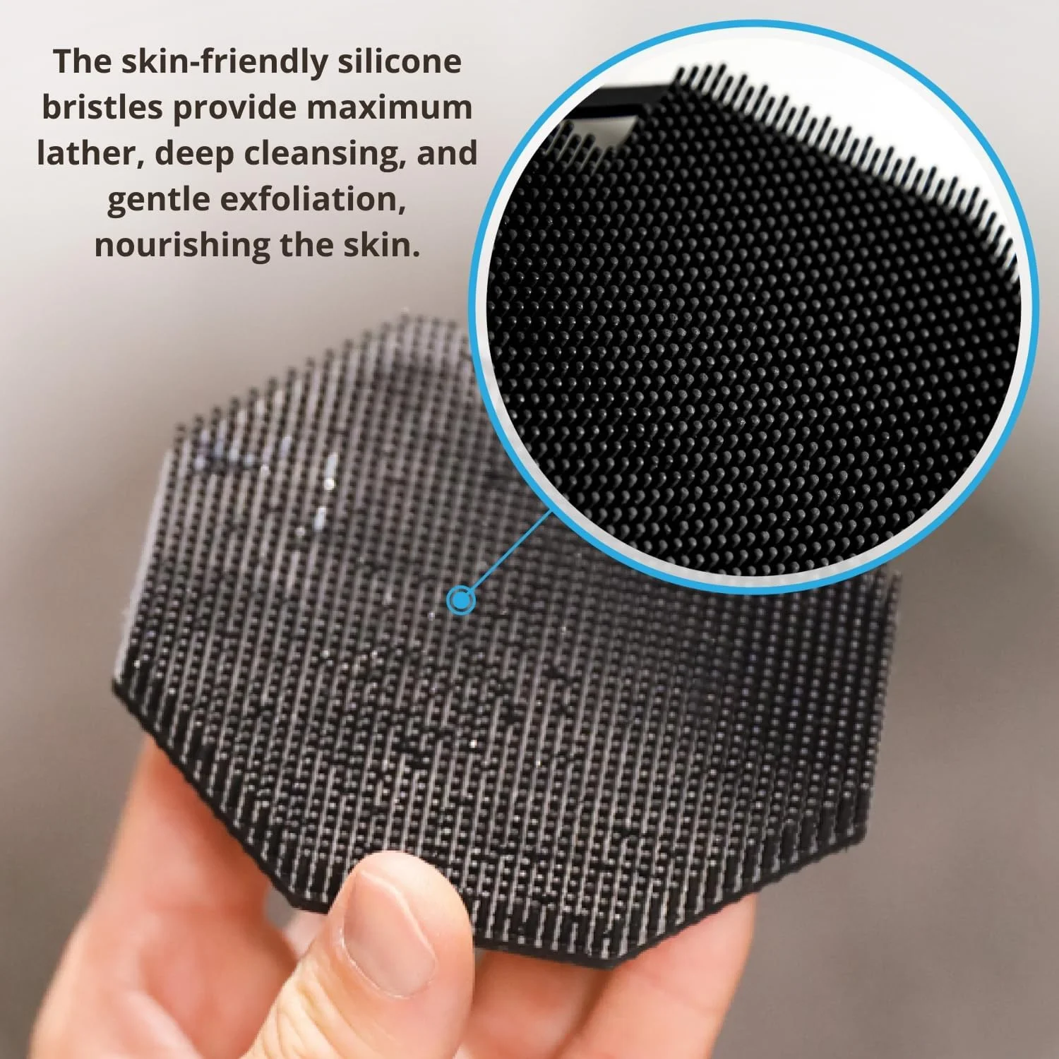 ALLMENT® Scrubber Duo - ست اسکرابر سیلیکونی آنتی میکروبیال ممتاز صورت و بدن برای لایه برداری و پاکسازی عمیق پوست - برس دوش سازگار با محیط زیست BacteriaFree™ - جایگزین لیف و اسفنج حمام