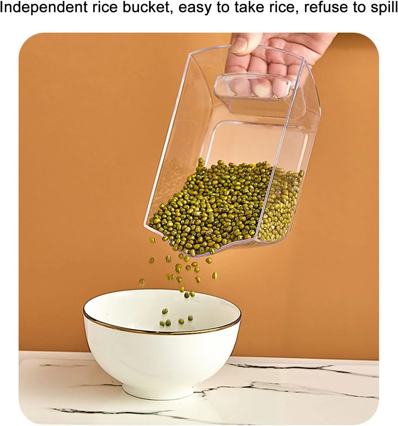 ظرف نگهداری برنج و غلات 6 قسمتی Luqeeg، توزیع کننده چرخشی 360 درجه مواد غذایی خشک، جعبه نگهداری مواد غذایی غلات، سطل برنج با درب مقاوم در برابر رطوبت مناسب برای آشپزخانه منزل (5 کیلوگرم) ظرف نگهداری برنج و غلات 6 قسمتی Luqeeg، توزیع کننده چرخشی 360 درجه مواد غذایی خشک، جعبه نگهداری مواد غذایی غلات، سطل برنج با درب مقاوم در برابر رطوبت مناسب برای آشپزخانه منزل (5 کیلوگرم)