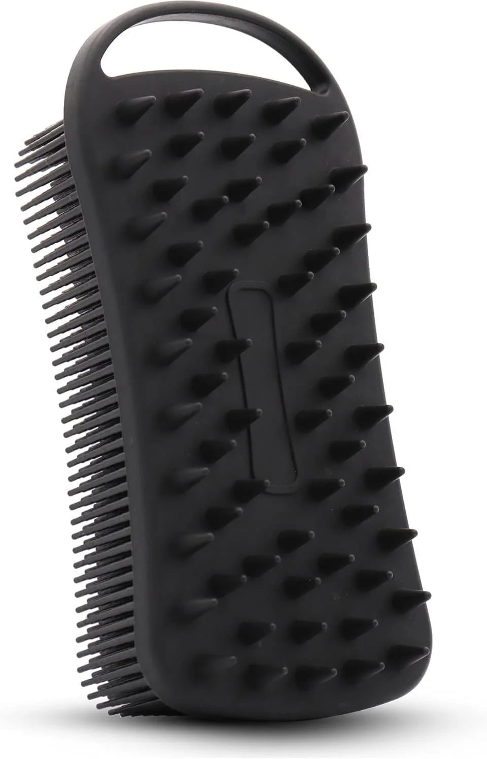 لیف سیلیکونی بدن BananaHome، برس لایه بردار، برس 2 در 1 حمام و شامپو، برس بدن دو طرفه، ماساژور سر، کف کننده خوب، تمیز کردن آسان، لیف سیلیکونی نرم برای پوست های حساس (مشکی)