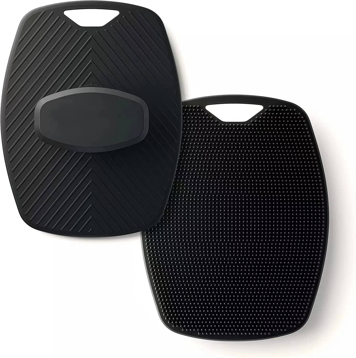 بادی بافر BananaHome، اسکرابر سیلیکونی ممتاز برای تغذیه، پاکسازی و لایه برداری پوست شما - ماندگاری بالا و تمیز کردن آسان، دارای برس های تقویت کننده کف با دسته ارگونومیک ضد لغزش (مشکی)