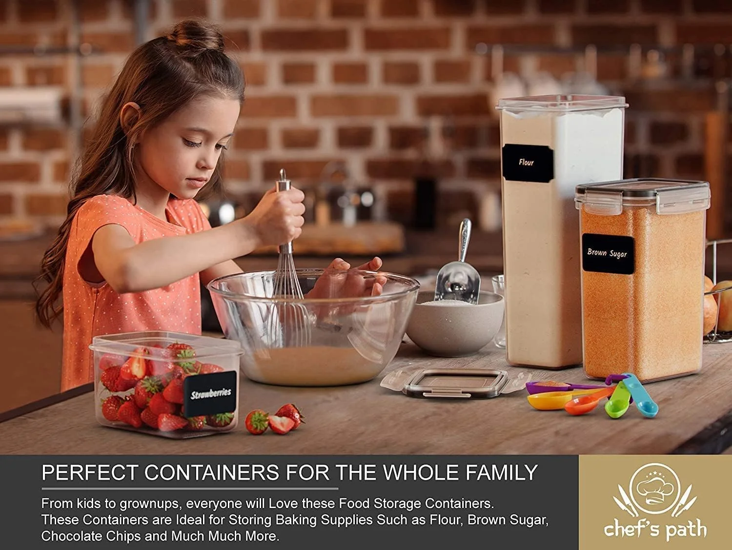 ظروف نگهداری مواد غذایی MahMir با درب برای سازماندهی آشپزخانه، ظروف پلاستیکی برای سازماندهی و نگهداری مواد غذایی در انبار، ظروف غلات، برنج، پاستا و آرد، بسته 7 عددی