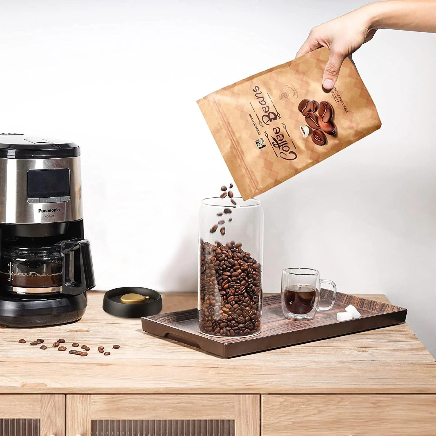 ظروف نگهداری آشپزخانه شیشه ای بوروسیلیکات NALACAL، ظروف قهوه با درب محکم، ظروف نگهداری مواد غذایی - ایده آل برای دانه های قهوه، چای، شکر، آب نبات، ادویه جات ترشی جات، برنج (1800 میلی لیتر/60 اونس)