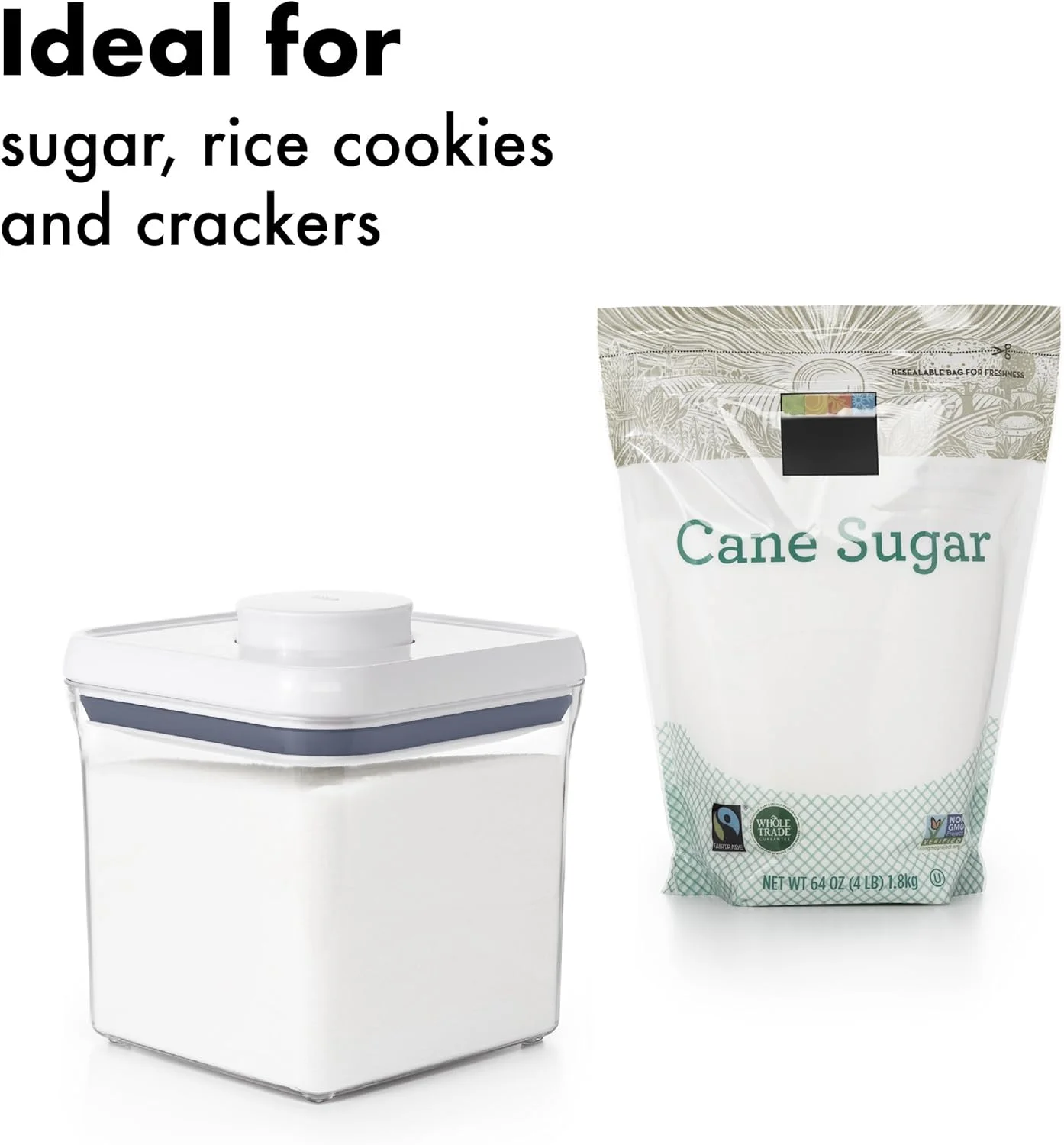 ظرف نگهداری مواد غذایی درب فشاری OXO Good Grips مدل POP - ظرف نگهداری مواد غذایی 2.4 کوارت - شکر 1071399UK ظرف نگهداری مواد غذایی درب فشاری OXO Good Grips مدل POP - ظرف نگهداری مواد غذایی 2.4 کوارت - شکر 1071399UK