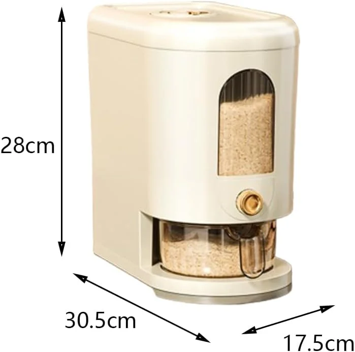 11 lbs Rice Dispenser, Rice Storage Container with Built-In Fresh Box and Time Recorder, BPA-Free Plastic for Flour, Nuts, Beans, Cereal, Pet Food - Easy-Pour Kitchen Organizer with Transparent Window 11 lbs Rice Dispenser, Rice Storage Container with Built-In Fresh Box and Time Recorder, BPA-Free Plastic for Flour, Nuts, Beans, Cereal, Pet Food - Easy-Pour Kitchen Organizer with Transparent Window