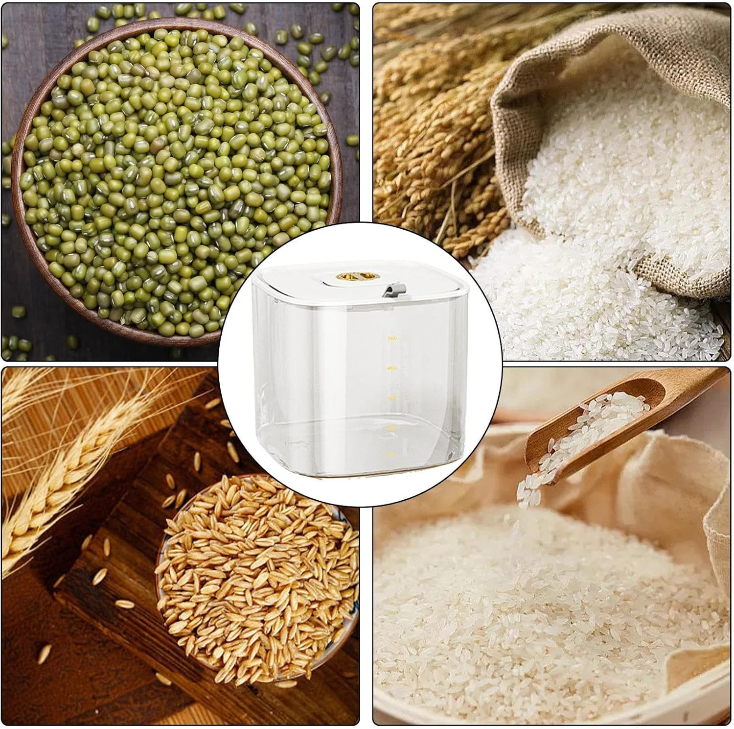 Rice Storage Container | Cereal Container Storage Bin Dispenser - Airtight Cereal Dry Food Storage Containers, Rice Bucket Rice Storage Tank for Grain