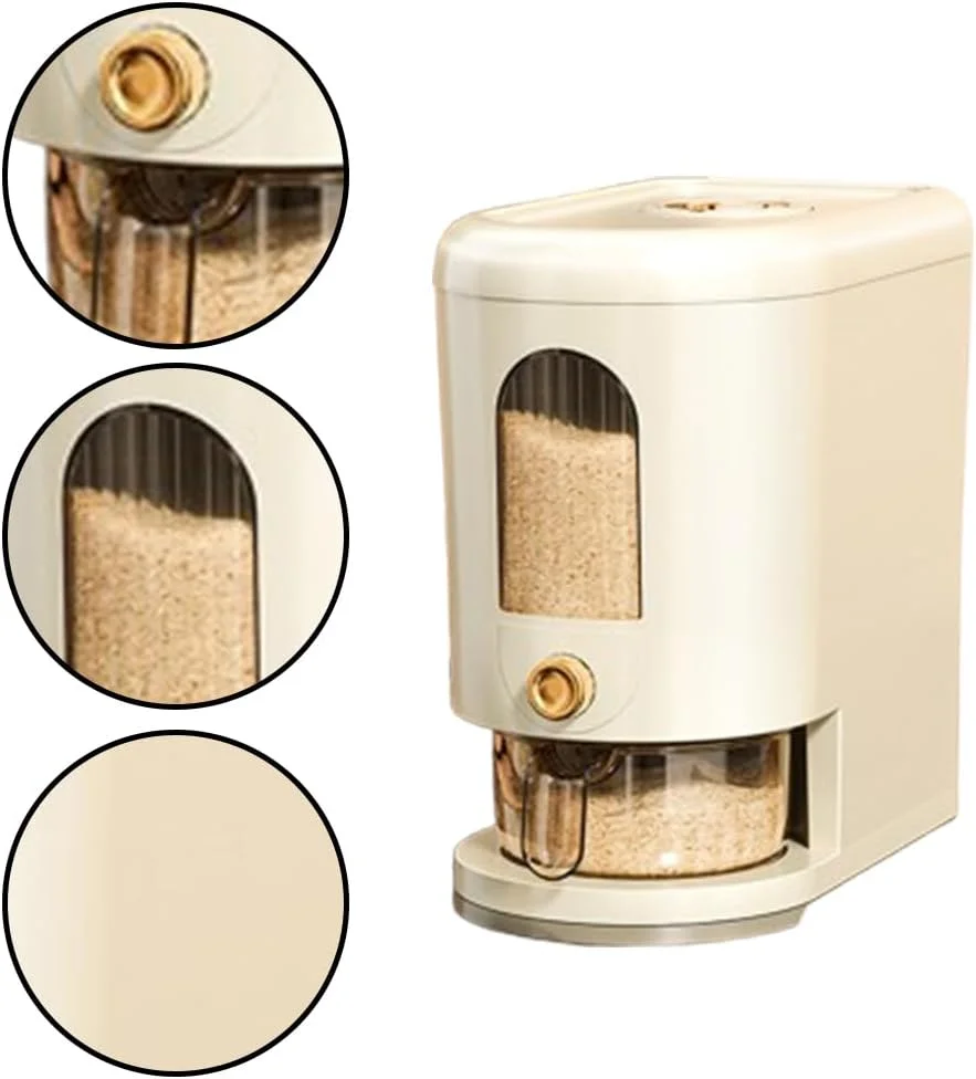 11 lbs Rice Dispenser, Rice Storage Container with Built-In Fresh Box and Time Recorder, BPA-Free Plastic for Flour, Nuts, Beans, Cereal, Pet Food - Easy-Pour Kitchen Organizer with Transparent Window 11 lbs Rice Dispenser, Rice Storage Container with Built-In Fresh Box and Time Recorder, BPA-Free Plastic for Flour, Nuts, Beans, Cereal, Pet Food - Easy-Pour Kitchen Organizer with Transparent Window