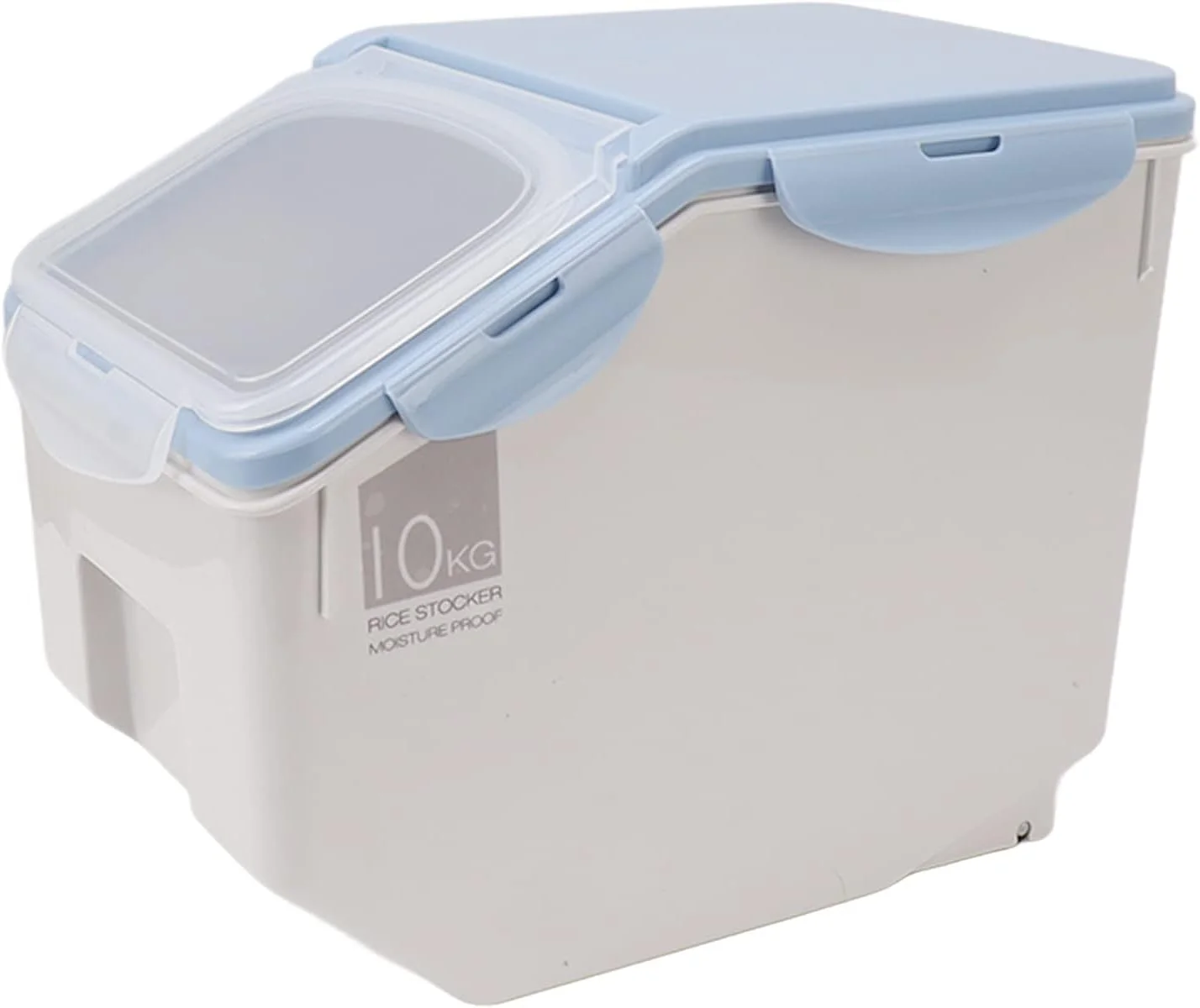 ظرف نگهداری برنج، ظرف نگهداری برنج مهر و موم شده، ظرف غذا، غلات خانگی (خاکستری 10 کیلوگرم) (آبی 10 کیلوگرم)