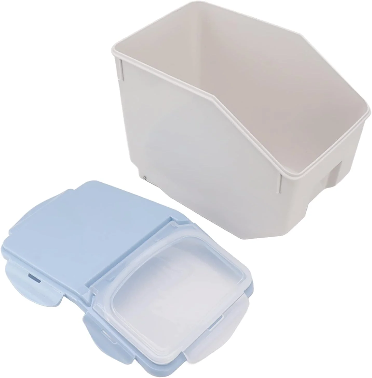 ظرف نگهداری برنج، ظرف نگهداری برنج مهر و موم شده، ظرف غذا، غلات خانگی (خاکستری 10 کیلوگرم) (آبی 10 کیلوگرم)