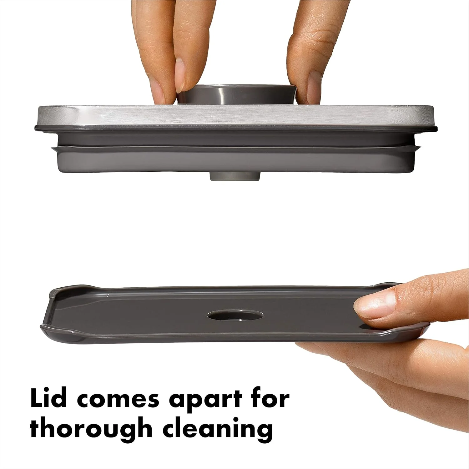 ظرف پاپ مربع بزرگ استیل OXO با حجم 2.6 لیتر