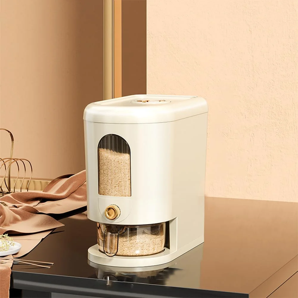 11 lbs Rice Dispenser, Rice Storage Container with Built-In Fresh Box and Time Recorder, BPA-Free Plastic for Flour, Nuts, Beans, Cereal, Pet Food - Easy-Pour Kitchen Organizer with Transparent Window 11 lbs Rice Dispenser, Rice Storage Container with Built-In Fresh Box and Time Recorder, BPA-Free Plastic for Flour, Nuts, Beans, Cereal, Pet Food - Easy-Pour Kitchen Organizer with Transparent Window