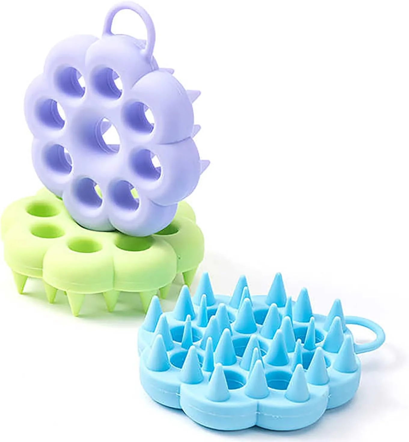 برس ماساژ حمام سیلیکونی E I F E R بسته 5 عددی - مناسب برای آقایان و بانوان، مناسب برای ناخن های کوتاه و بلند، ایده آل برای ماساژ مو و بدن انسان، نظافت حیوانات خانگی، با نوک های ماساژ نقطه ای