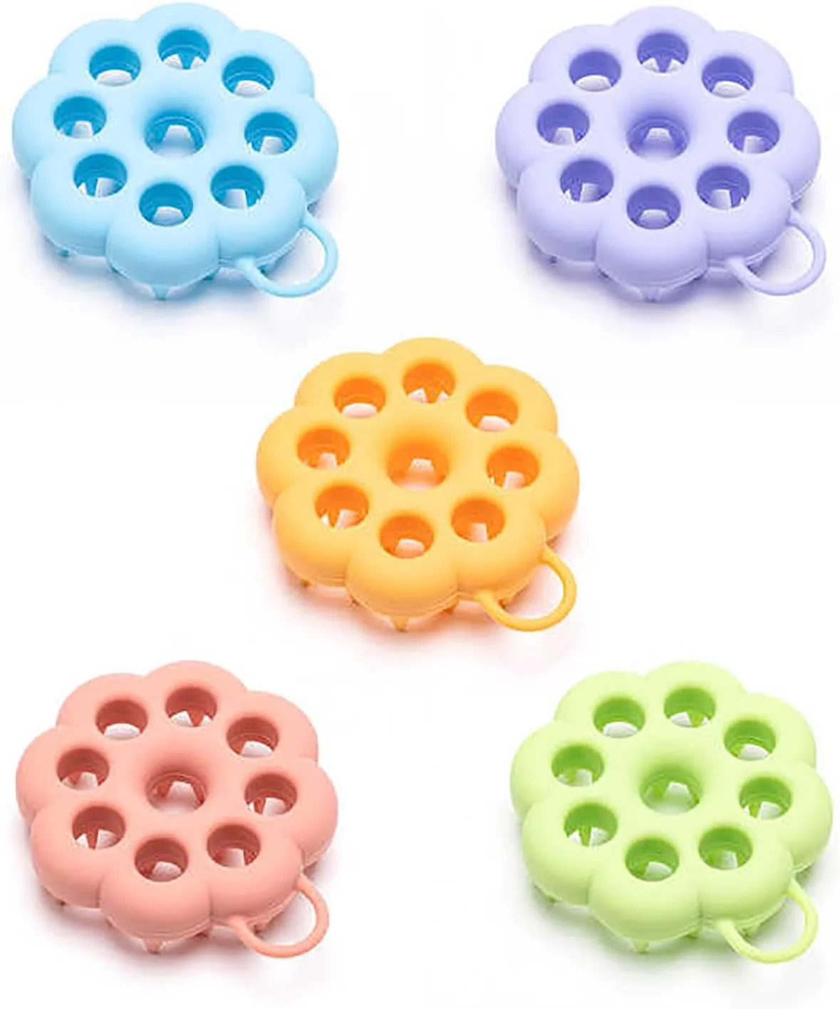 برس ماساژ حمام سیلیکونی E I F E R بسته 5 عددی - مناسب برای آقایان و بانوان، مناسب برای ناخن های کوتاه و بلند، ایده آل برای ماساژ مو و بدن انسان، نظافت حیوانات خانگی، با نوک های ماساژ نقطه ای