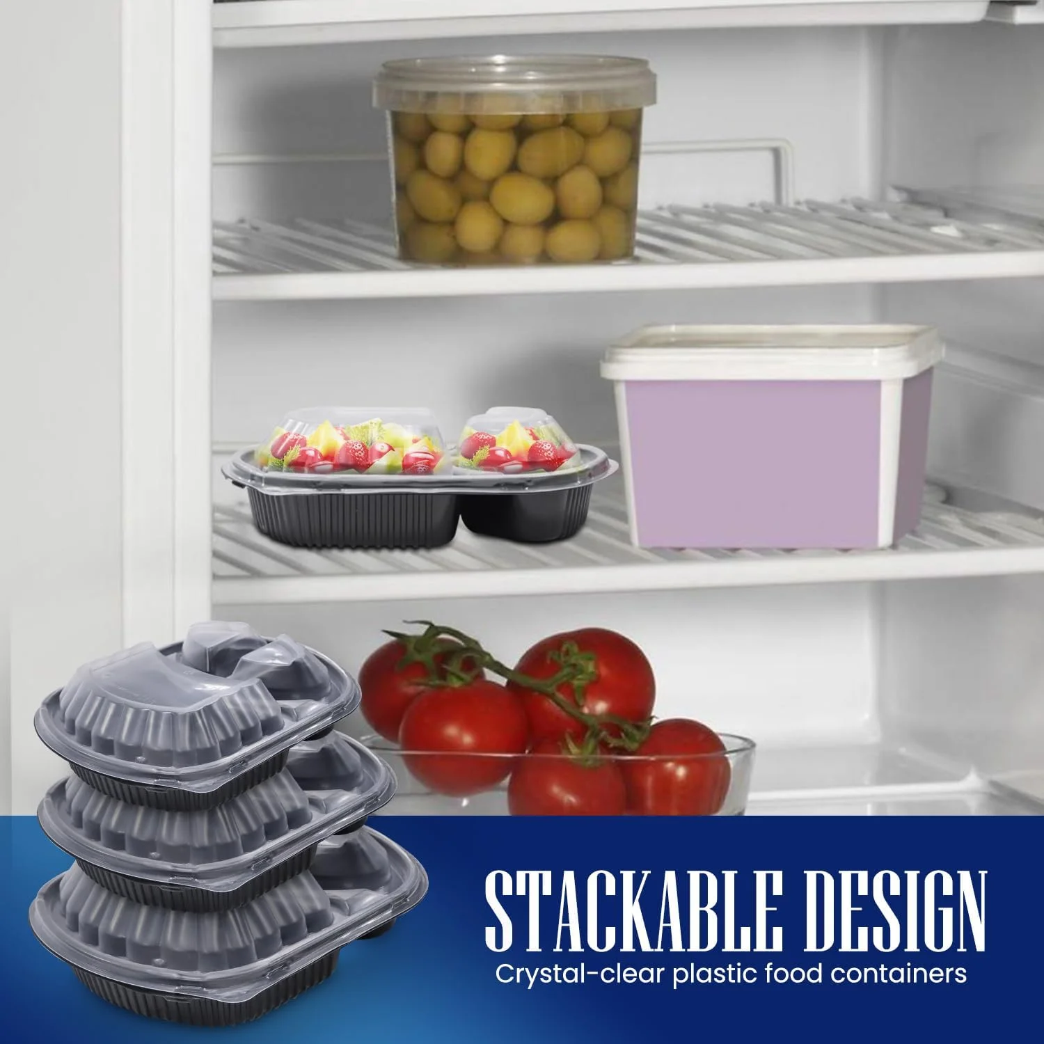 ظروف یکبار مصرف بسته بندی SNH، بسته 24 عددی، بیضی شکل، پایه مشکی، مناسب برای آماده سازی غذا با درب – 3 محفظه، قابل استفاده در مایکروویو، فریزر و ماشین ظرفشویی، جعبه های نگهداری مواد غذایی ضد نشت ظروف یکبار مصرف بسته بندی SNH، بسته 24 عددی، بیضی شکل، پایه مشکی، مناسب برای آماده سازی غذا با درب – 3 محفظه، قابل استفاده در مایکروویو، فریزر و ماشین ظرفشویی، جعبه های نگهداری مواد غذایی ضد نشت