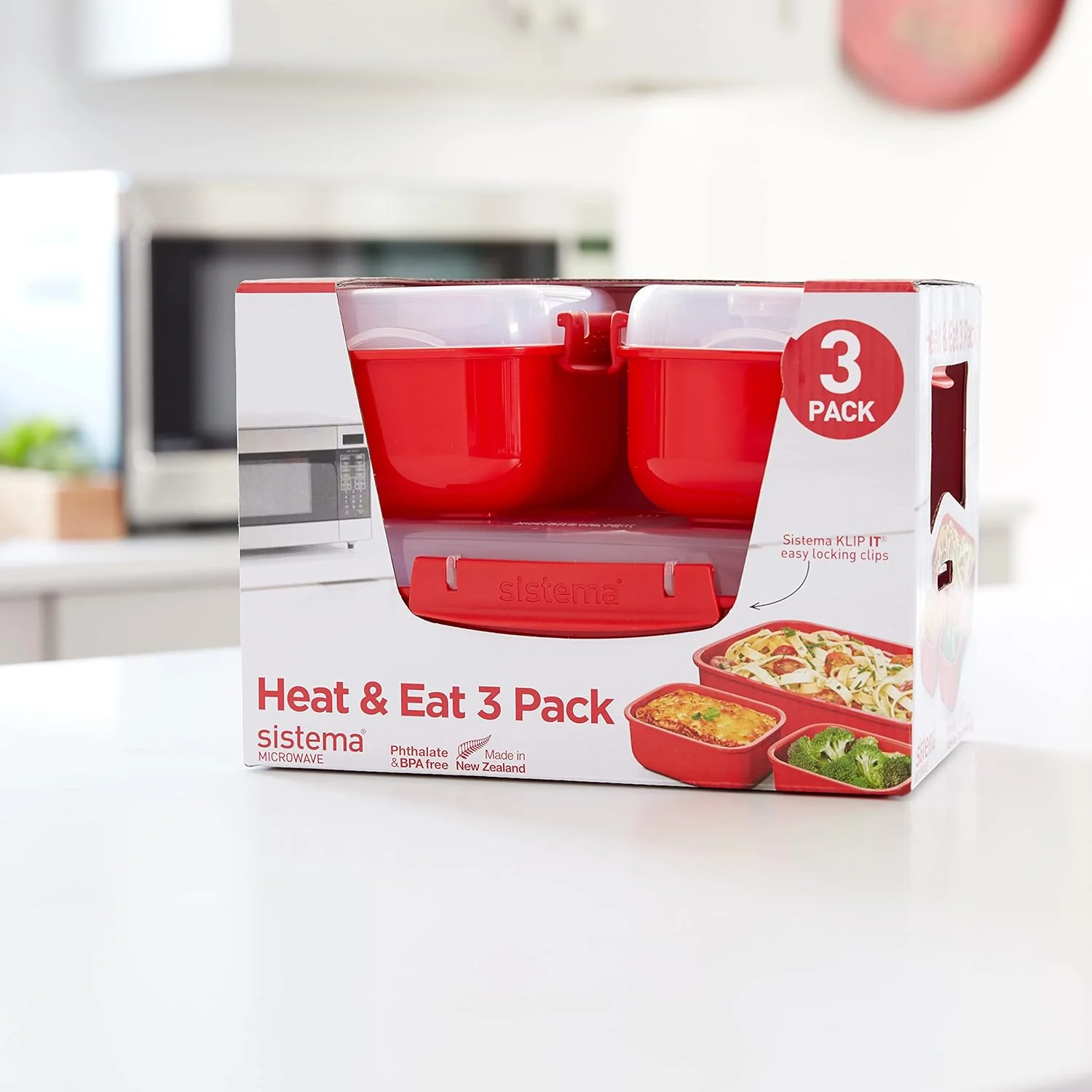 ست ظروف مایکروویو Sistema Heat and Eat | 1.25 لیتر، 525 میلی لیتر | جعبه ناهار مدرسه مناسب مایکروویو با دریچه تخلیه بخار | بدون BPA | قرمز | 3 عدد ست ظروف مایکروویو Sistema Heat and Eat | 1.25 لیتر، 525 میلی لیتر | جعبه ناهار مدرسه مناسب مایکروویو با دریچه تخلیه بخار | بدون BPA | قرمز | 3 عدد