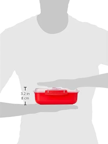 ست ظروف مایکروویو Sistema Heat and Eat | 1.25 لیتر، 525 میلی لیتر | جعبه ناهار مدرسه مناسب مایکروویو با دریچه تخلیه بخار | بدون BPA | قرمز | 3 عدد ست ظروف مایکروویو Sistema Heat and Eat | 1.25 لیتر، 525 میلی لیتر | جعبه ناهار مدرسه مناسب مایکروویو با دریچه تخلیه بخار | بدون BPA | قرمز | 3 عدد