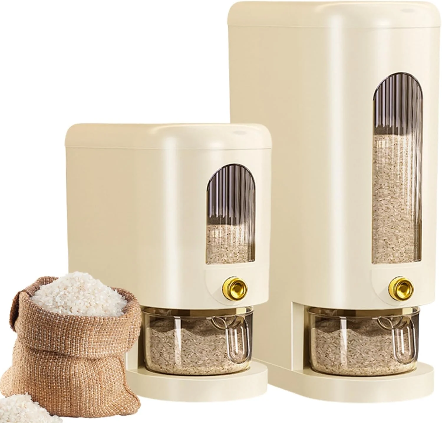 ظرف نگهداری برنج TAME، ظرف بزرگ برنج با درب، ظرف نگهداری برنج با پیمانه اندازه گیری، ظرف پخش کننده مواد غذایی، ظرف نگهداری غلات، سطل برنج خانگی (20 لیتر / 10 کیلوگرم)