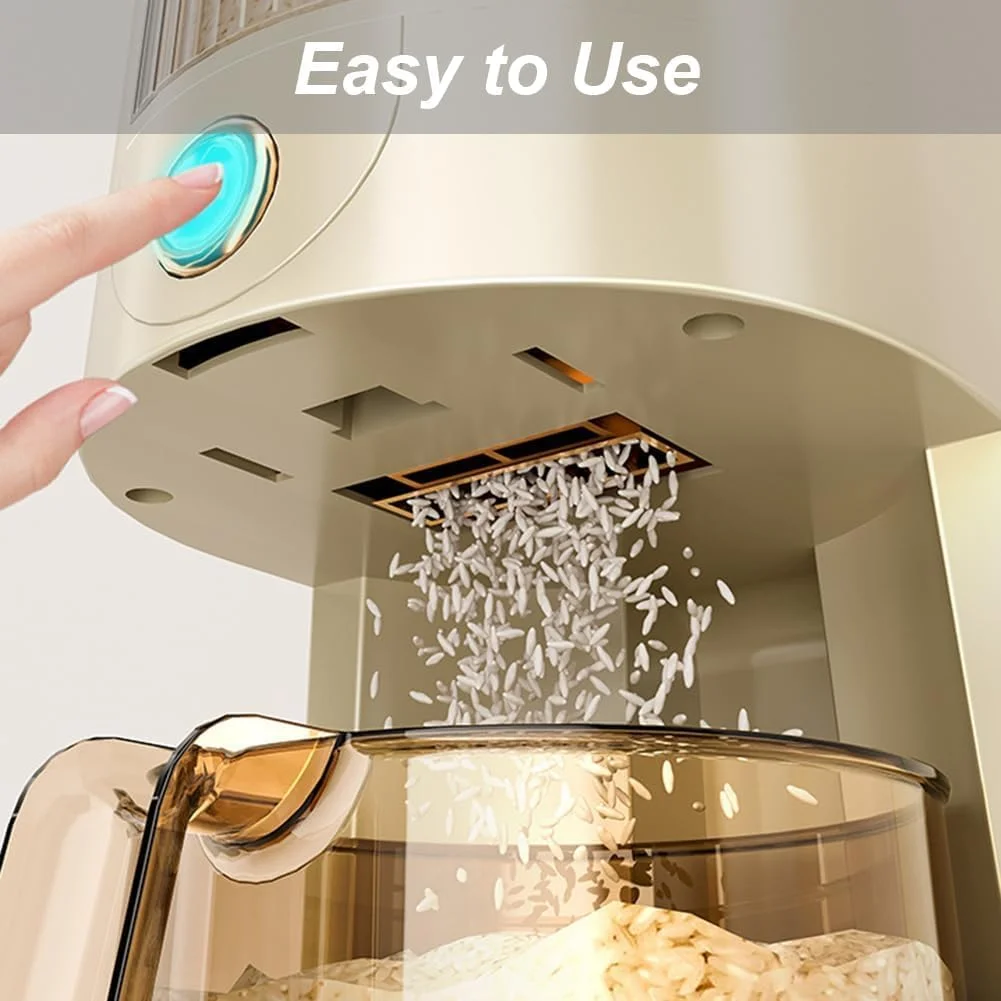 ظرف نگهداری برنج TAME، ظرف بزرگ برنج با درب، ظرف نگهداری برنج با پیمانه اندازه گیری، ظرف پخش کننده مواد غذایی، ظرف نگهداری غلات، سطل برنج خانگی (20 لیتر / 10 کیلوگرم)