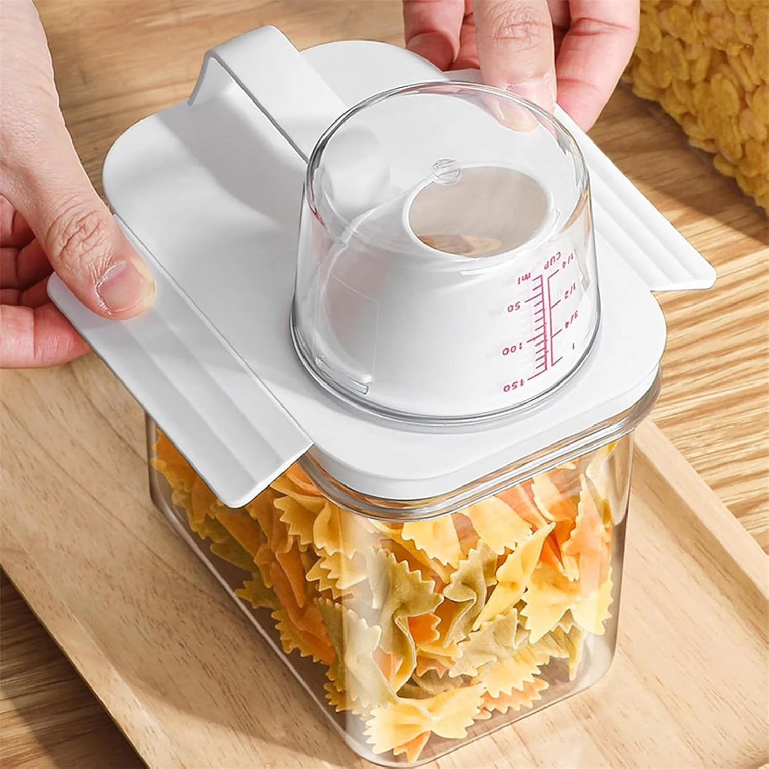 ظرف نگهداری غلات TAME، ظرف نگهداری برنج 2.3 لیتری با پیمانه اندازه گیری، ظروف نگهداری مواد غذایی درب دار، سطل پلاستیکی شفاف نگهداری مواد غذایی خشک آشپزخانه برای غلات، جو دوسر، تنقلات، غذای سگ خانگی (2.3 لیتر) ظرف نگهداری غلات TAME، ظرف نگهداری برنج 2.3 لیتری با پیمانه اندازه گیری، ظروف نگهداری مواد غذایی درب دار، سطل پلاستیکی شفاف نگهداری مواد غذایی خشک آشپزخانه برای غلات، جو دوسر، تنقلات، غذای سگ خانگی (2.3 لیتر)