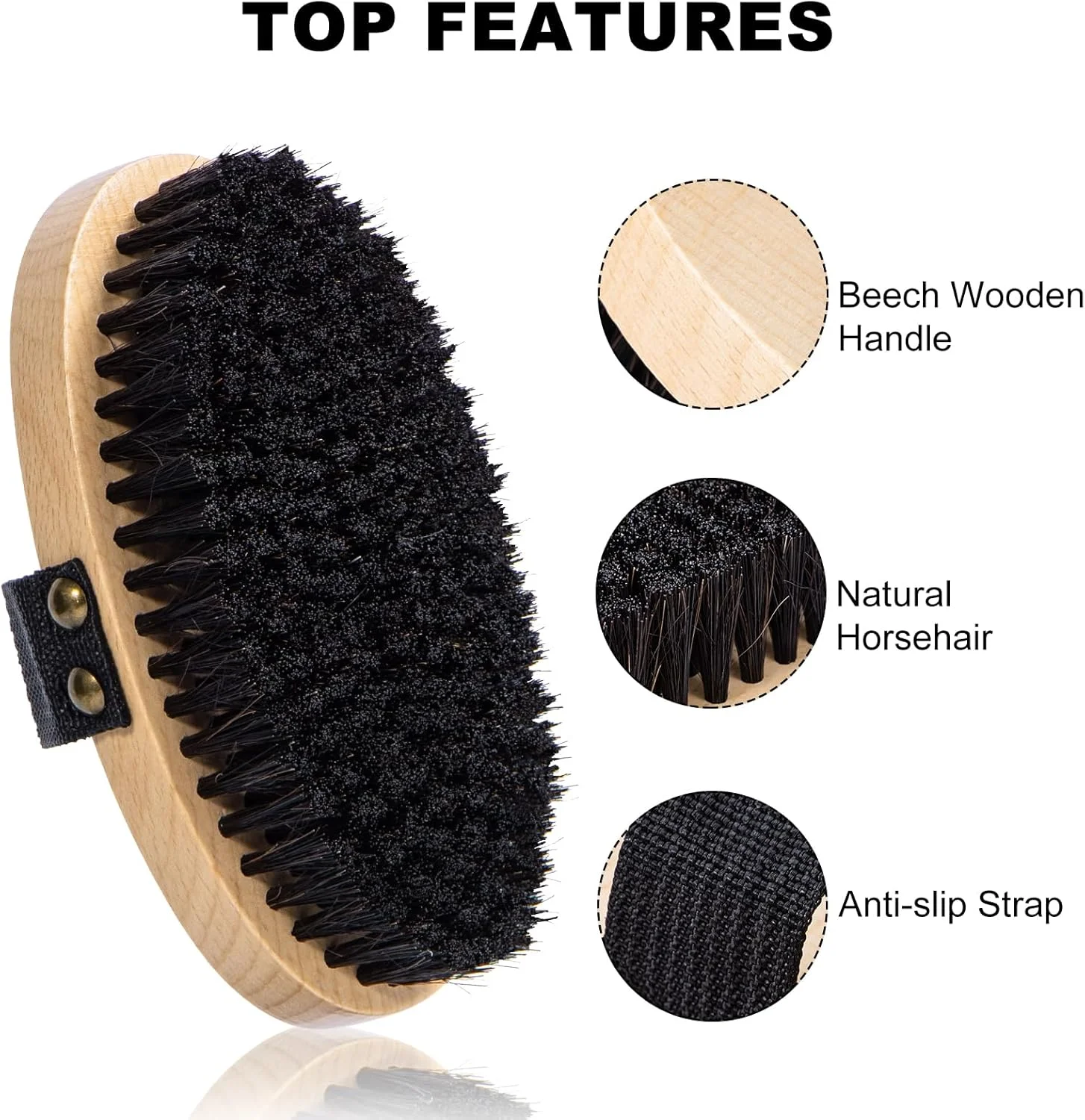 برس بدن خشک Beomeen، بسته 2 عددی، برای تخلیه لنفاوی، برس خشک موی طبیعی برای استفاده در حمام، لایه بردار ملایم پشت برای پوست نرم