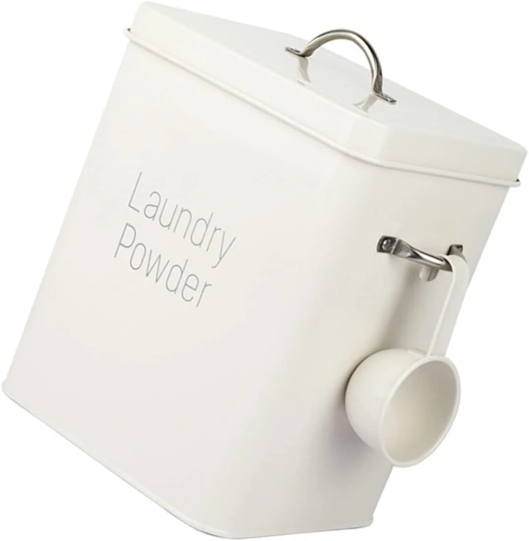 YARNOW 1 Set Storage Bucket Powder Laundry Detergent Container Rice Container Flour Dispenser Laundry Powder Pet Food Container Rice Dispenser Household Food Container Rice Bucket White