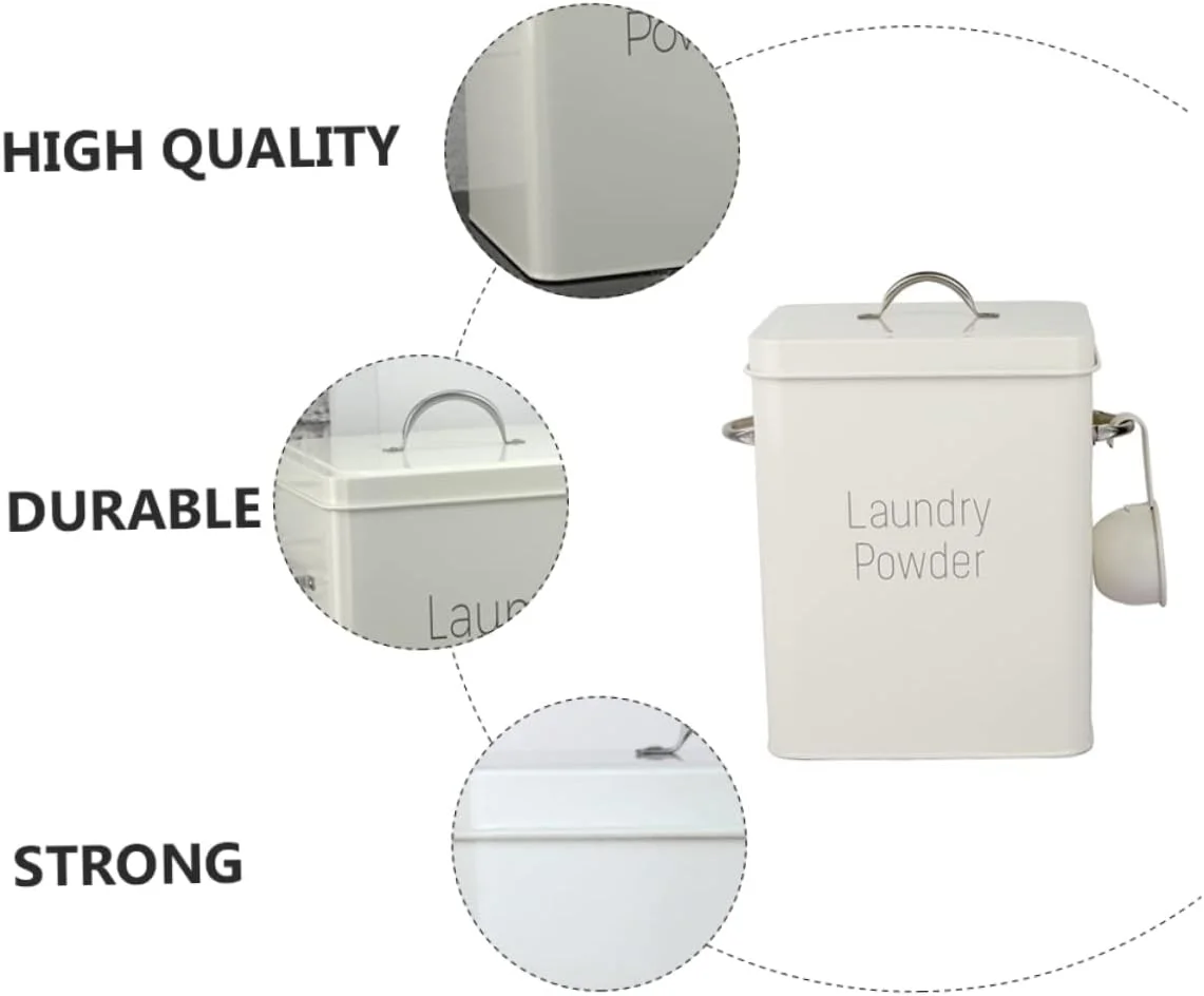YARNOW 1 Set Storage Bucket Powder Laundry Detergent Container Rice Container Flour Dispenser Laundry Powder Pet Food Container Rice Dispenser Household Food Container Rice Bucket White
