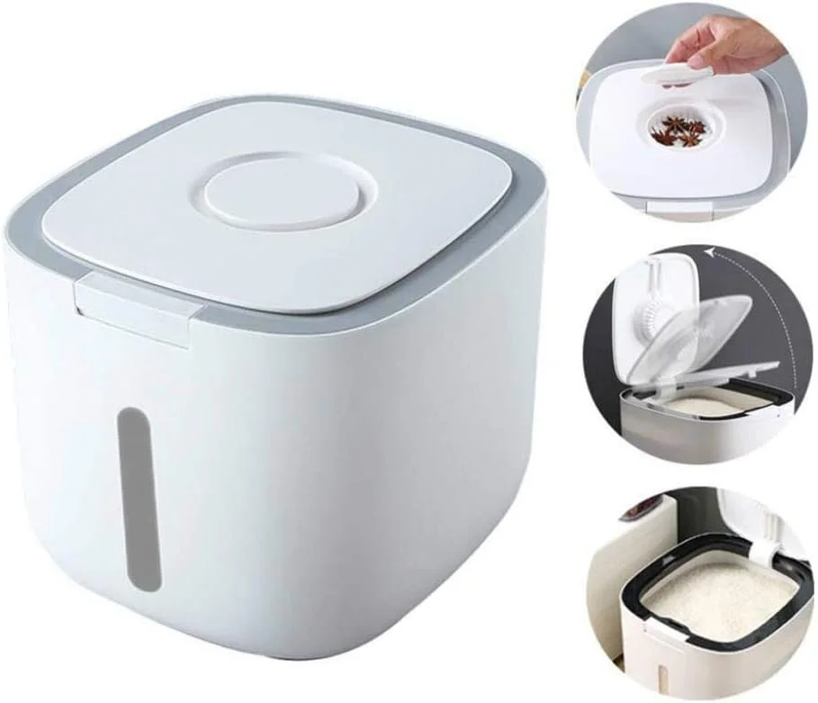 ظرف برنج زایزای با ظرفیت 10 کیلوگرم، مخزن برنج، جعبه برنج مهر و موم شده، ظرف آرد ضد هوا، مخزن آرد، مخزن غلات، ضد رطوبت و حشرات