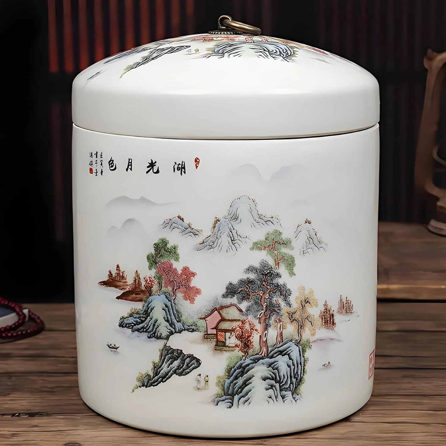ظرف برنج سرامیکی YQMHEZ، استوانه برنج سرامیکی با درب، ظرف نگهداری مواد غذایی خانگی با درب، ظرف نگهداری برنج خانگی برای برنج، سویا، ذرت، آرد (5 کیلوگرم K)