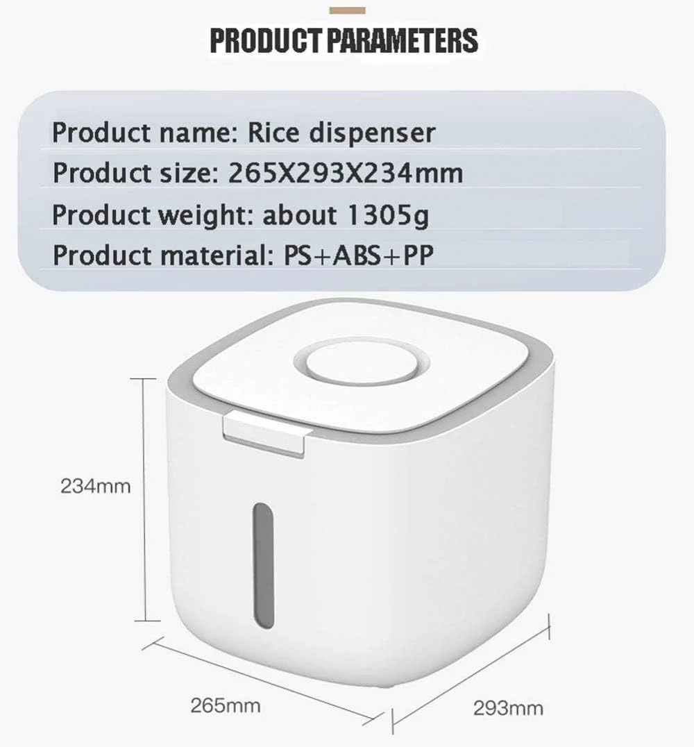 ظرف برنج زایزای با ظرفیت 10 کیلوگرم، مخزن برنج، جعبه برنج مهر و موم شده، ظرف آرد ضد هوا، مخزن آرد، مخزن غلات، ضد رطوبت و حشرات
