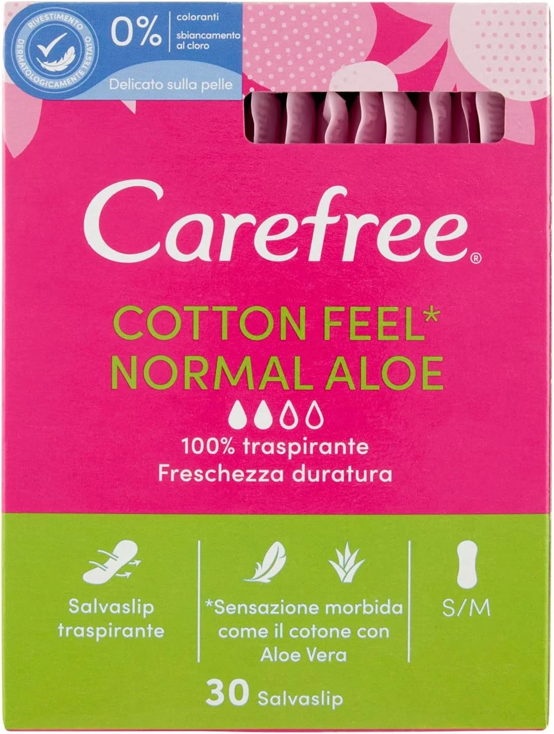 پد محافظ روزانه معطر Carefree حاوی آلوئه ورا - محافظ لغزشی تنفسی - حاوی مزایای طبیعی آلوئه ورا برای طراوت - 5-30 عدد