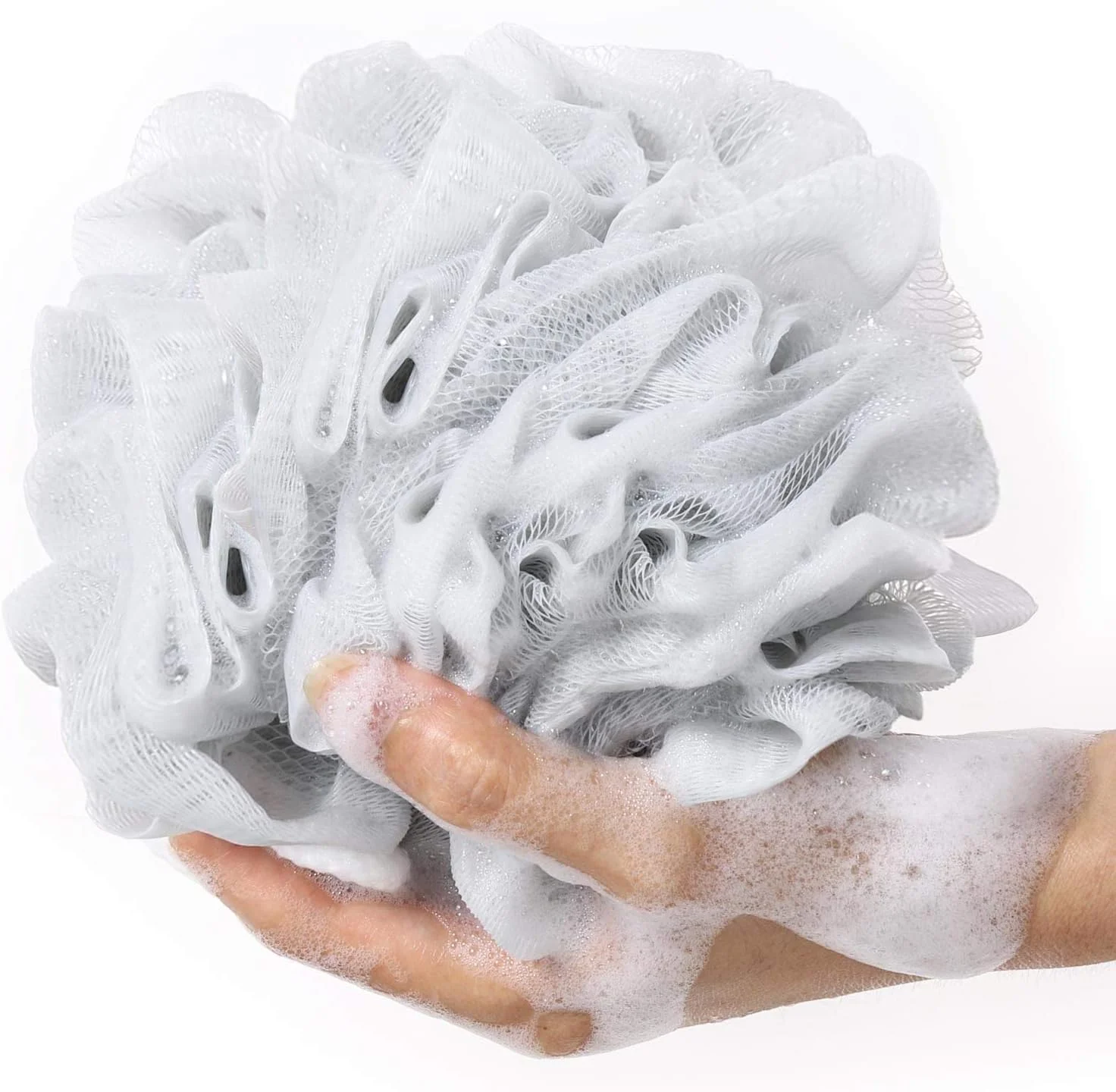 لیف حمام بی تی وای ام اس سایز ایکس لارج 75 گرمی، اسفنج توری لوفا برای شستشوی بدن، بسته 4 عددی