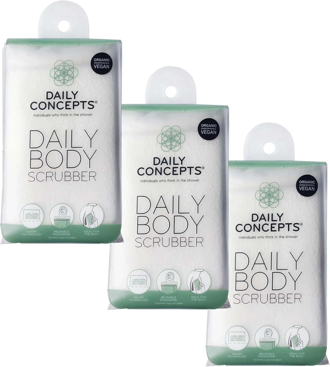 DAILY CONCEPTS Daily Body Scrubber (Pack of 3)