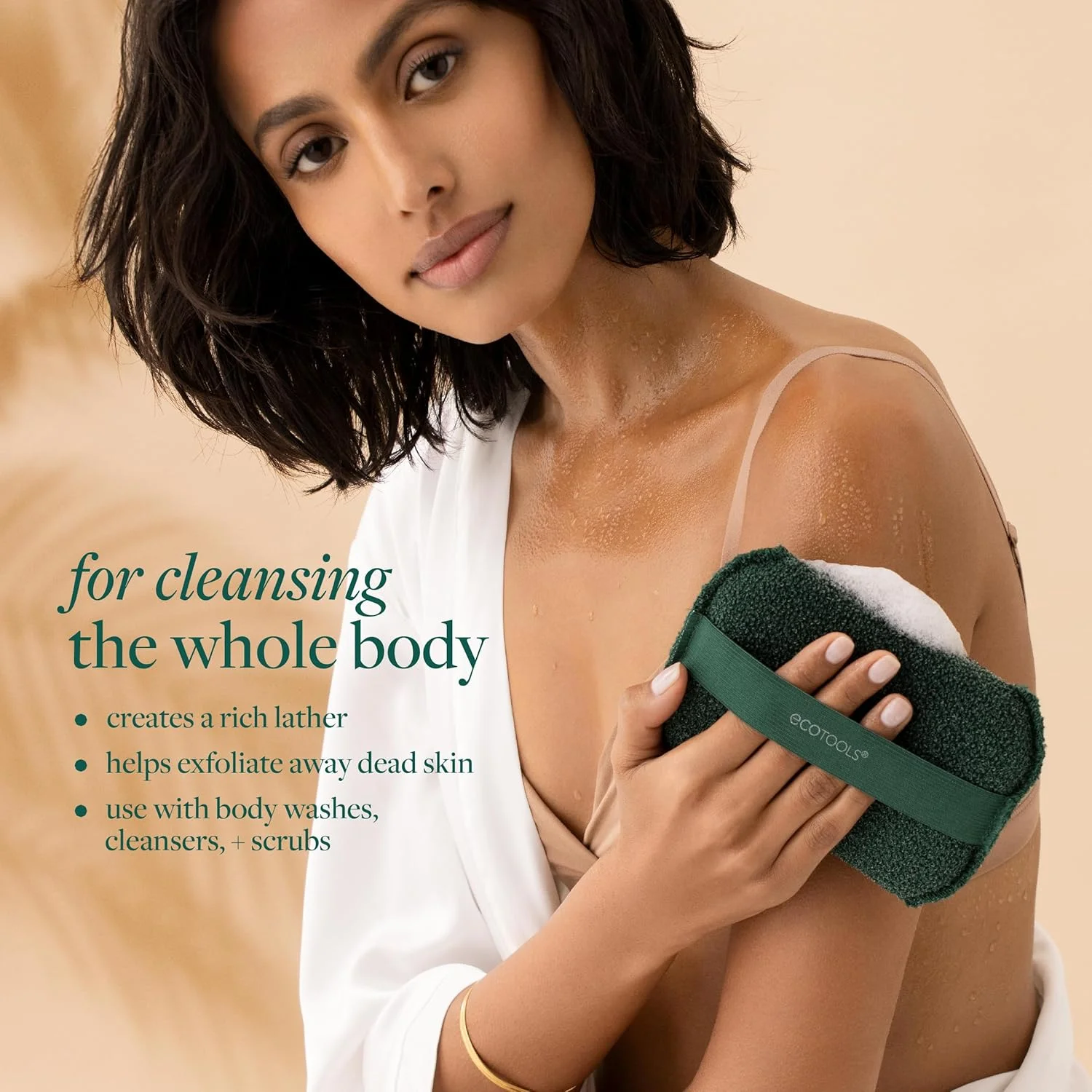 بافر بدن بزرگ EcoTools، اسکرابر لایه بردار بدن، اسفنج بزرگ برای پاکسازی کل بدن، حذف سریع پوست خشک، لوازم جانبی حمام سازگار با محیط زیست برای مردان و زنان، بدون تست حیوانی، 1 عدد