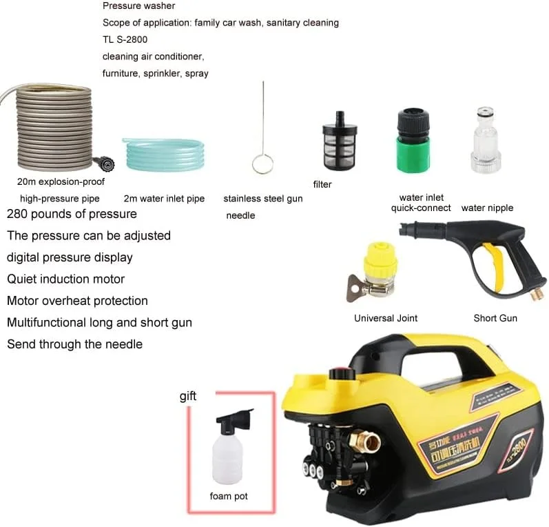 GHQERTY Pressure Regulating Car Washer Water G-u-n High-Power Cleaning Machine Grab Brush Water Pump Portable Car Wash Artifact (Color : Package 1, Size : Type) GHQERTY Pressure Regulating Car Washer Water G-u-n High-Power Cleaning Machine Grab Brush Water Pump Portable Car Wash Artifact (Color : Package 1, Size : Type)