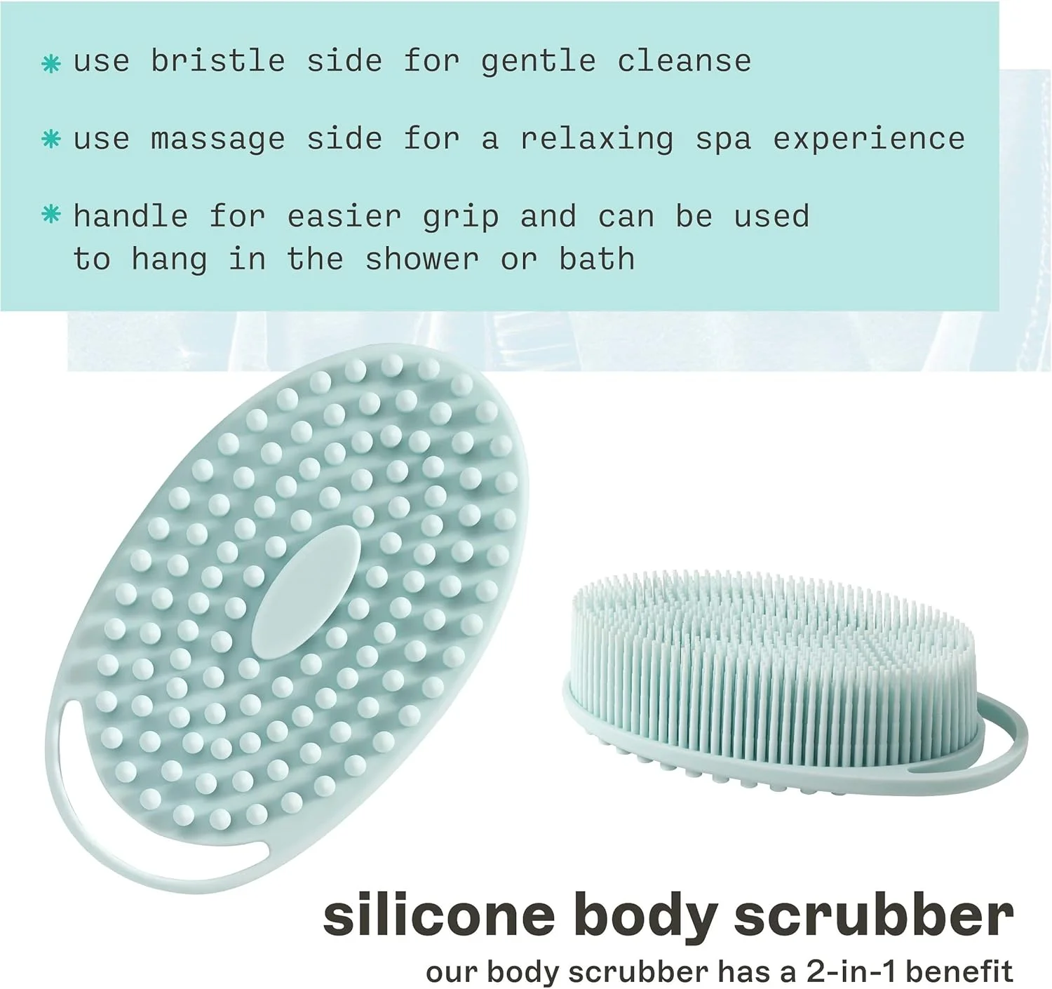 لیف سیلیکونی بدن لایه بردار پریمیوم فریمن، استفاده آسان، ماندگاری بالا، پاکسازی عمیق پوست، بهتر از لیف های لوفا، مناسب برای آقایان و بانوان، بهداشتی، بدون تست حیوانی و وگان، 1 عدد